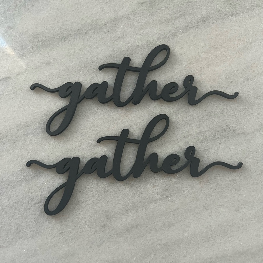 Table Decor Set in Black Wood Script